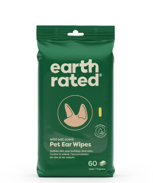 Earth Rated Vet-Developed Pet Ear Wipes - Oatmeal Scent - 60ct